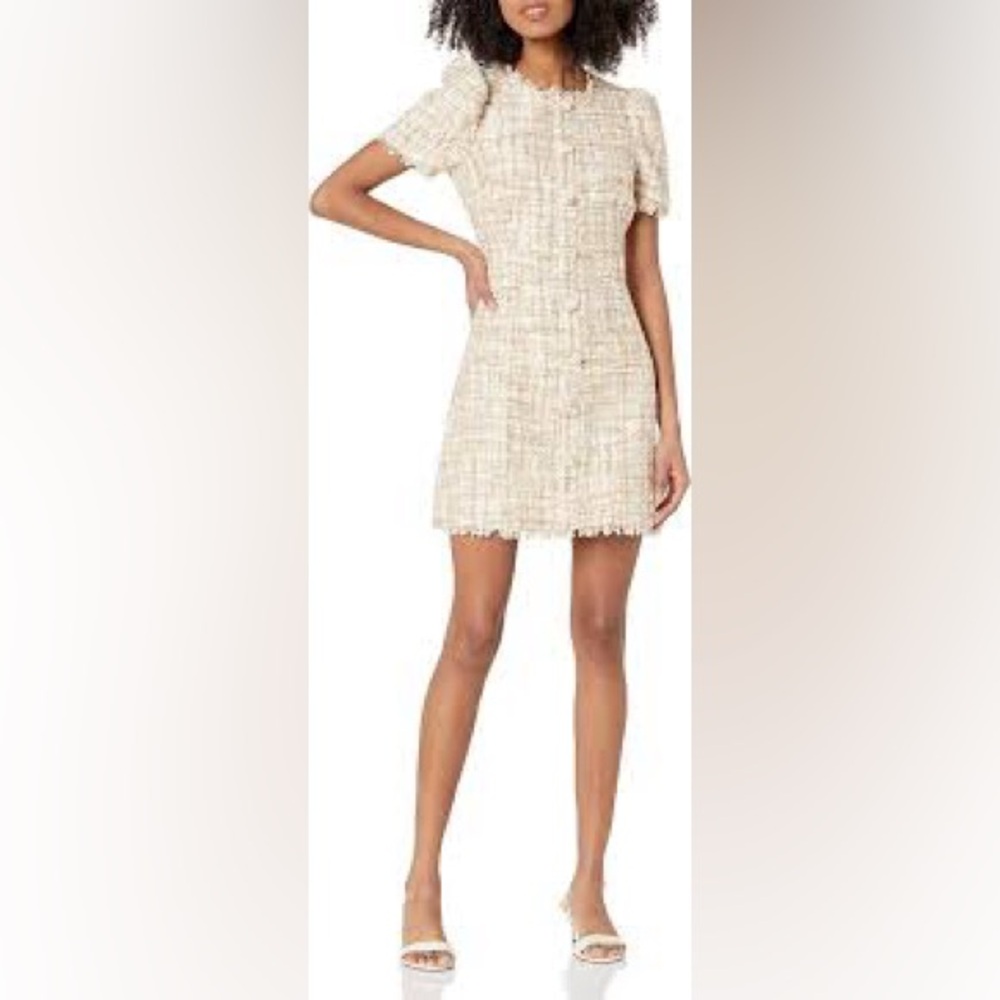 Likely Cream Mini Dress with Elegant Style